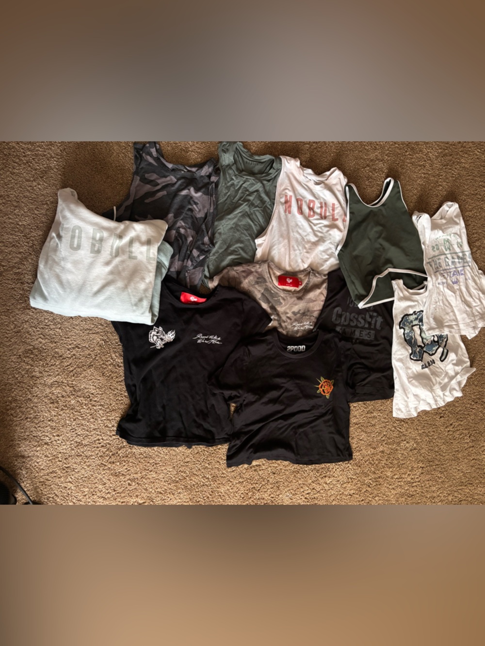 Green & Black Tank and Tee Mix - Assorted Casual Tops